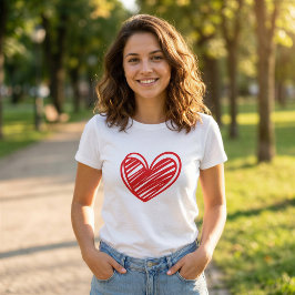 ミニマリストハートグラフィック女性用ホワイトTシャツ Tシャツ