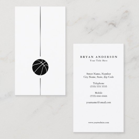 ミニマリストバスケットボールの名刺 名刺 (正面/裏面)