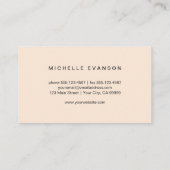 ミニマリストバタフライエレガントパステルピーチ 名刺 (裏面)