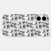 ミニマリストバタフライオンフラワーパターンデザイン Case-Mate iPhoneケース (裏面 (横))