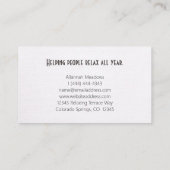 ミニマリストバタフライバンブーヨガビジネスカード 名刺 (裏面)