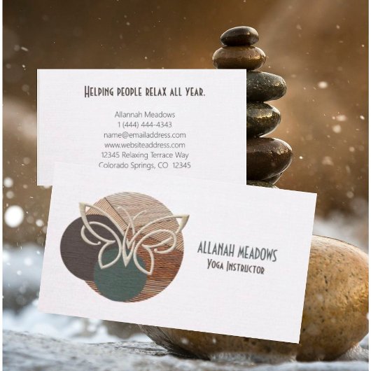 ミニマリストバタフライバンブーヨガビジネスカード 名刺