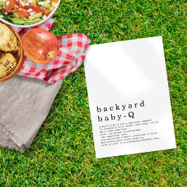 ミニマリストバックヤードベビーQ BBQシャワー 招待状