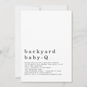 ミニマリストバックヤードベビーQ BBQシャワー 招待状 (正面)