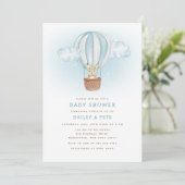 ミニマリストバニーバルーンママへビー赤ちゃんシャワー 招待状 (スタンド正面)