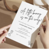 ミニマリストバニーベビーシャワー招待状ウサギ 招待状