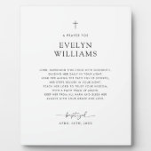 ミニマリストバプテスマ祈りの言葉パーソナライズされたテーブルトップ フォトプラーク (正面)