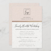 ミニマリストバラ金ゴールドグリッターセミナートークイベント 招待状 (正面/裏面)