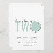 ミニマリストバルーン第2誕生日招待状 招待状 (正面/裏面)