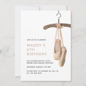 ミニマリストバレエシューズバレリーナ6th誕生日  招待状 (正面)