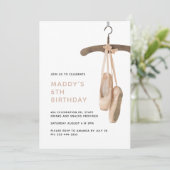ミニマリストバレエシューズバレリーナ6th誕生日  招待状 (スタンド正面)