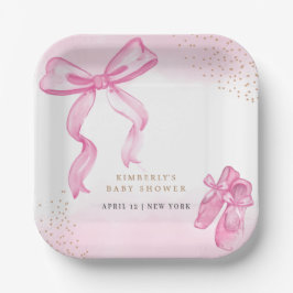 ミニマリストバレリーナシューズバーブベビーシャワー ペーパープレート