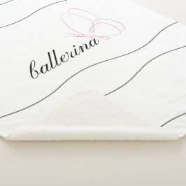 ミニマリストバレリーナ&ピンクバタフライホワイト シェルパブランケット