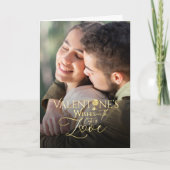 ミニマリストバレンタインデーのモダン写真カリグラフィ カード (正面)