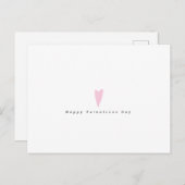 ミニマリストバレンタインデーシンプルピンクハート ポストカード (正面/裏面)