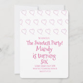 ミニマリストバレンタインデーハートスクライブルハート 招待状 (正面)