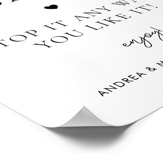 ミニマリストバーガーバー自分のサイン結婚を構築 ポスター (角)