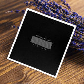 ミニマリストバーコードシック：ブラック&ホワイト結婚ズ スタンダードカクテルナプキン