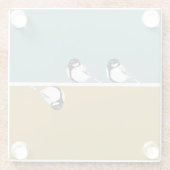 ミニマリストバードデザインコースター ガラスコースター (裏面)