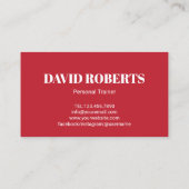 ミニマリストバーベルフィットネスパーソナルトレーナー 名刺 (裏面)