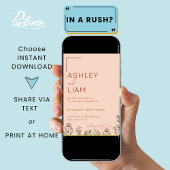 ミニマリストバーンオレンジテラコッタ結婚ズ 招待状