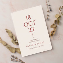 ミニマリストバーンオレンジモダンタイポグラフィ結婚ズ