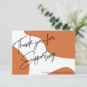 ミニマリストバーントオレンジサンキュー名刺 サンキューカード (スタンド正面)