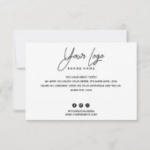 ミニマリストバーントオレンジサンキュー名刺 サンキューカード (裏面)