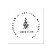 ミニマリストパインツリーシンプル差出人住所 ラバースタンプ (インプリント)