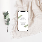 ミニマリストパインツリーブランチ冬の結婚式 招待状