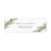 ミニマリストパインツリーブランチ結婚ズ差出人住所 ラベル (正面)