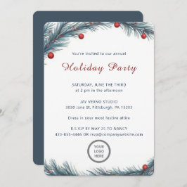 ミニマリストパインバウアニュアルカンパニーホリデーパーティー 招待状