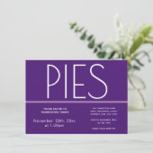 ミニマリストパイ感謝祭ディナー 招待状 (スタンド正面)