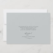 ミニマリストパウダーブルー結婚ズサンキューカード (裏面)