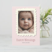 ミニマリストパステルイエローフォトイースター シーズンカード (スタンド正面)