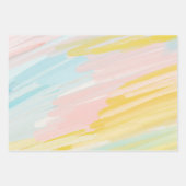 ミニマリストパステルオイルペインティングピンクイエローブルー ラッピングペーパーシート (正面2)