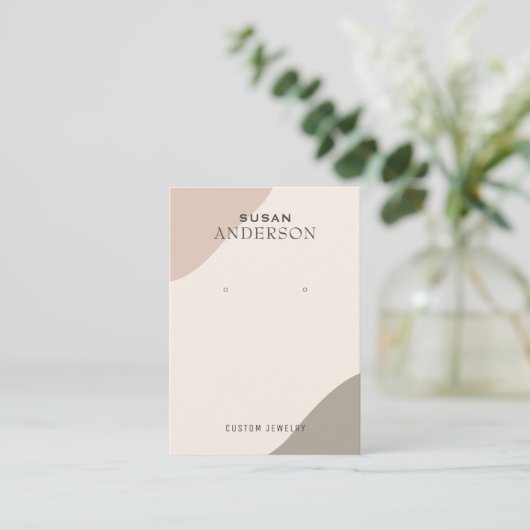 ミニマリストパステルカラーズイヤリングディスプレイ 名刺 (スタンド正面)