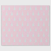 ミニマリストパステルグリーンツリーラッピング紙 ラッピングペーパー (フラット)