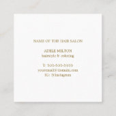 ミニマリストパステルグリーン金ゴールドボビーピンヘア スクエア名刺 (裏面)