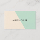 ミニマリストパステルデュアルトーンミント&ナチュラル 名刺 (正面)