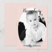 ミニマリストパステルハッピーイースターカスタム写真 シーズンカード (正面/裏面)