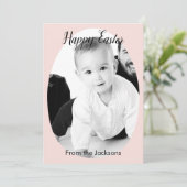 ミニマリストパステルハッピーイースターカスタム写真 シーズンカード (スタンド正面)