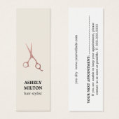 ミニマリストパステルバラ金ゴールドシザーズヘアサロン (正面&裏面)