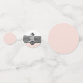 ミニマリストパステルパーソナライズされたピンク名&写真 コンフェッティ (裏面)