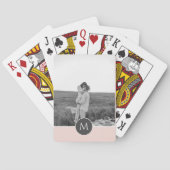 ミニマリストパステルパーソナライズされたピンク名&写真 トランプ (裏面)