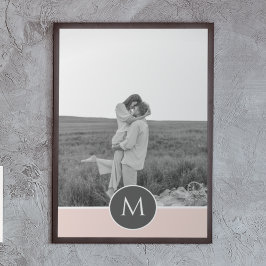 ミニマリストパステルパーソナライズされたピンク名&写真 ポスター