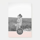 ミニマリストパステルパーソナライズされたピンク名&写真 ポストイット (正面)