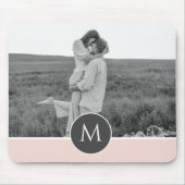 ミニマリストパステルパーソナライズされたピンク名&写真 マウスパッド (正面)