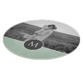 ミニマリストパステルパーソナライズされたミント名&写真 カッティングボード (角)