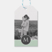 ミニマリストパステルパーソナライズされたミント名&写真 ギフトタグ (正面)